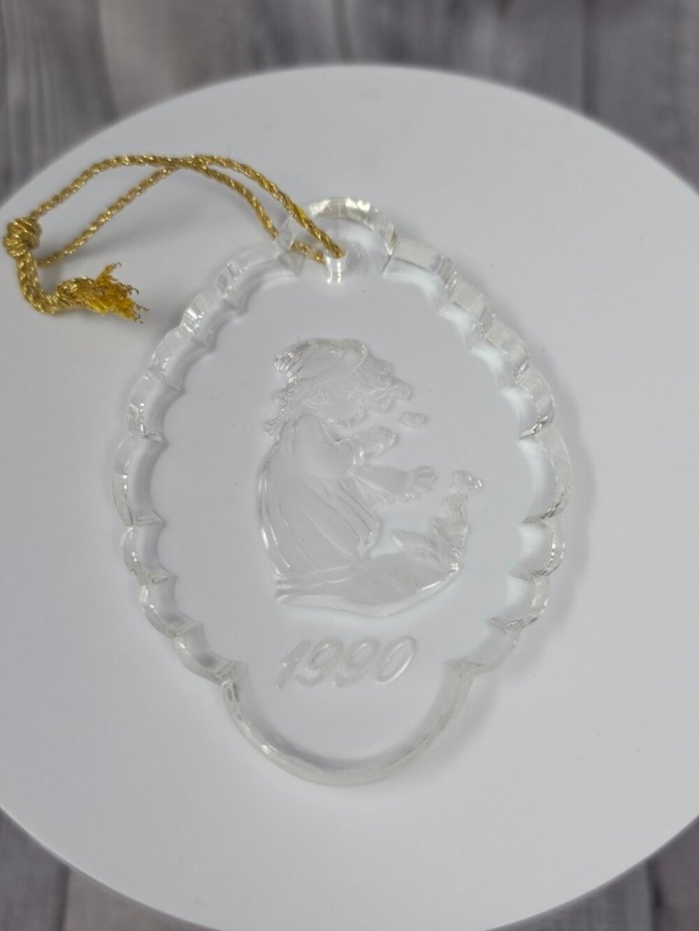 Enesco Precious Moments Collection Lead Crystal Dated 1990 Ornament #636886
